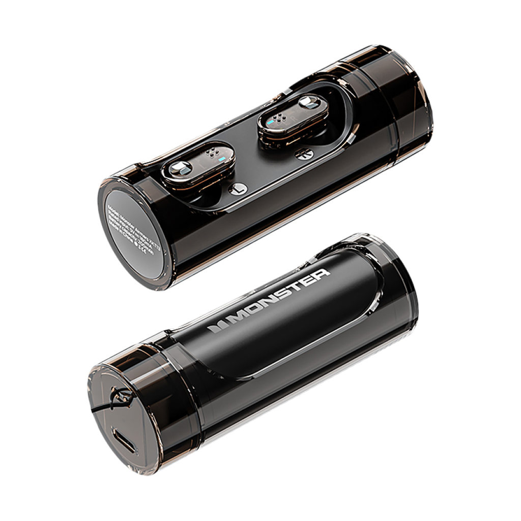 אוזניות אלחוטיות Monster XKT13 עם מבנה שקוף מסתובב שחור