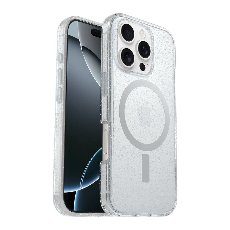 כיסוי לאייפון 16 פרו MagSafe OtterBox Symmetry שקוף נצנצים