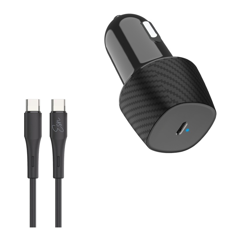 מטען לרכב 25W עם יציאת USB-C וכבל USB-C Essentials