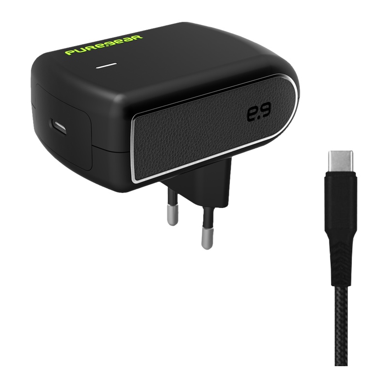 מטען קיר מהיר 25W עם כבל USB-C מבית PureGear
