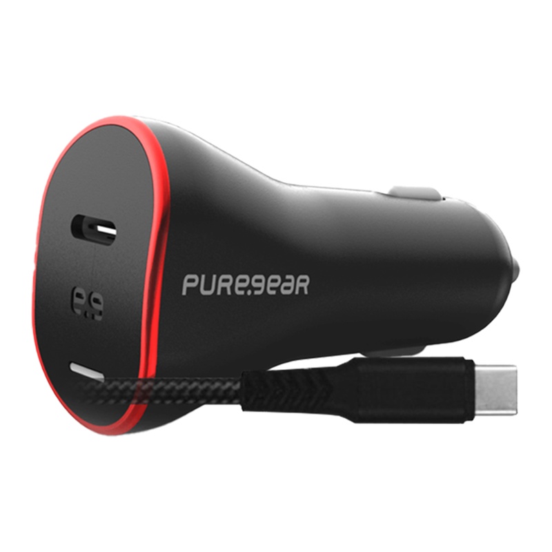 מטען רכב מהיר 45W GaN II עם יציאת USB-C וכבל Lightning מבית PureGear