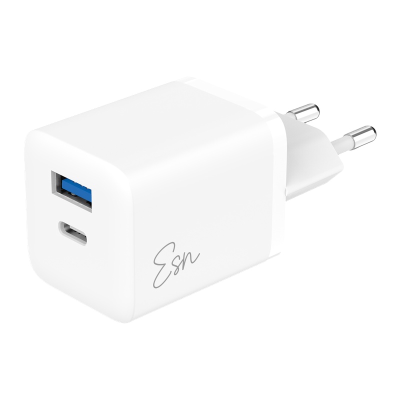 מטען קיר 43W עם יציאת USB-C ויציאת USB-A Essentials