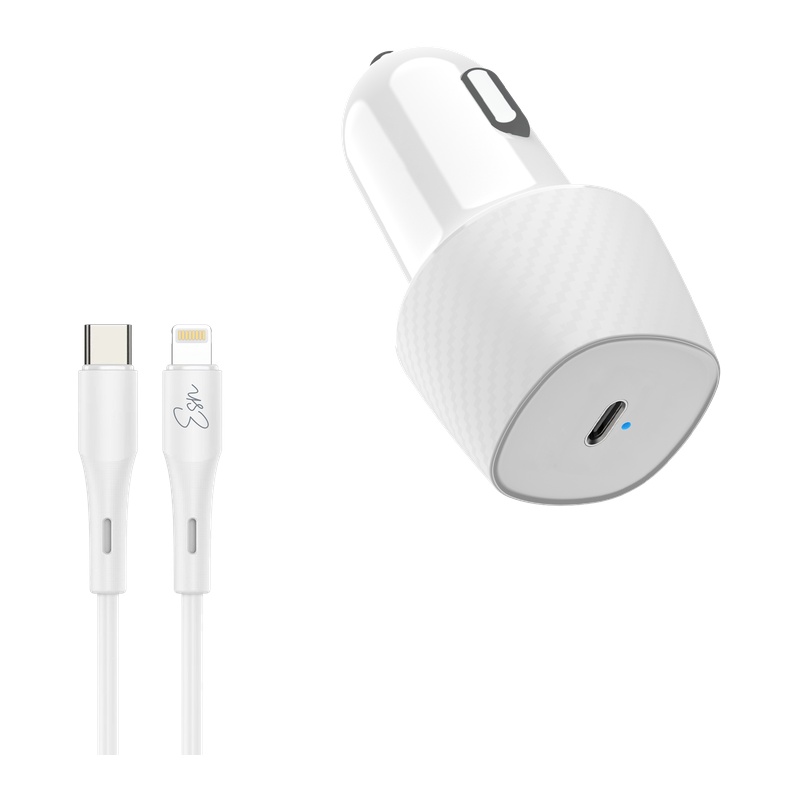 מטען לרכב 20W עם יציאת USB-C וכבל Lightning Essentials