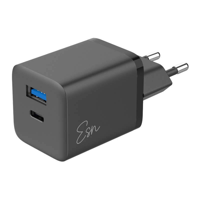 מטען קיר 43W עם יציאת USB-C ויציאת USB-A Essentials