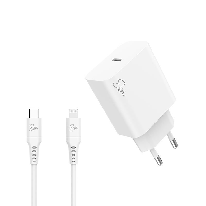 מטען בית עם כבל Lightning בהספק 20 וואט Essentials