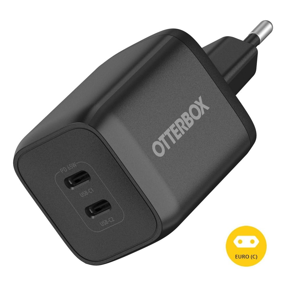 מטען קיר 65W GaN עם 2 יציאות USB-C מבית OtterBox
