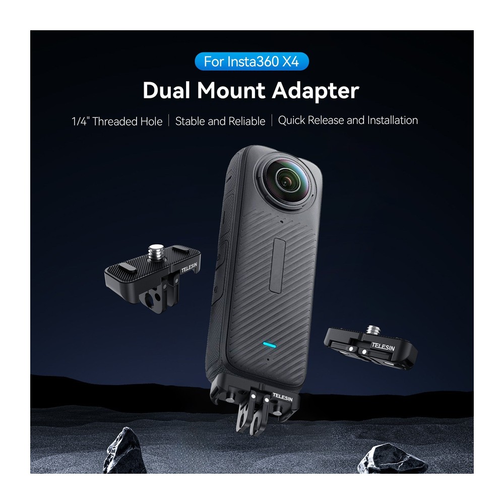 תושבת בסיס עם הברגת רבע אינץ' Telesin למצלמות Insta360 X4/X5